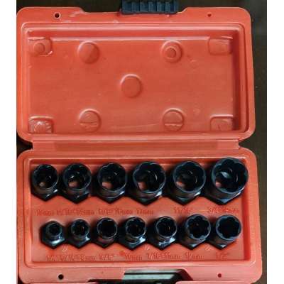 13pcs Impact Bolt And Nut Remover Nut Extractor Socket