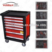 High quality 196PCS 7 DRAWERS roller cabinet with 5 drawers equipped