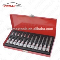 1/2" and 1/4" Dr Tool Set 18 pcs Torx Star Bit Socket