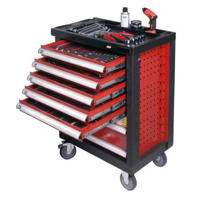 WINMAX WT01163 196PCS 7 DRAWERS roller cabinet with 5 drawers equipped