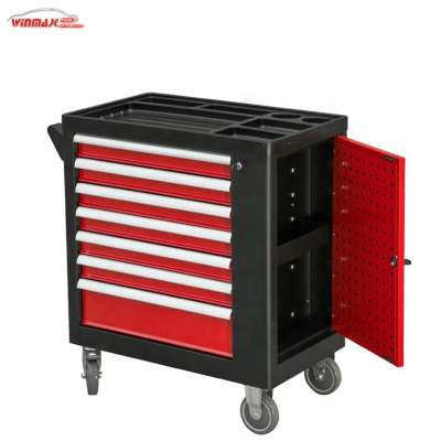 Movable 7 drawer storage cabinet with hand tools